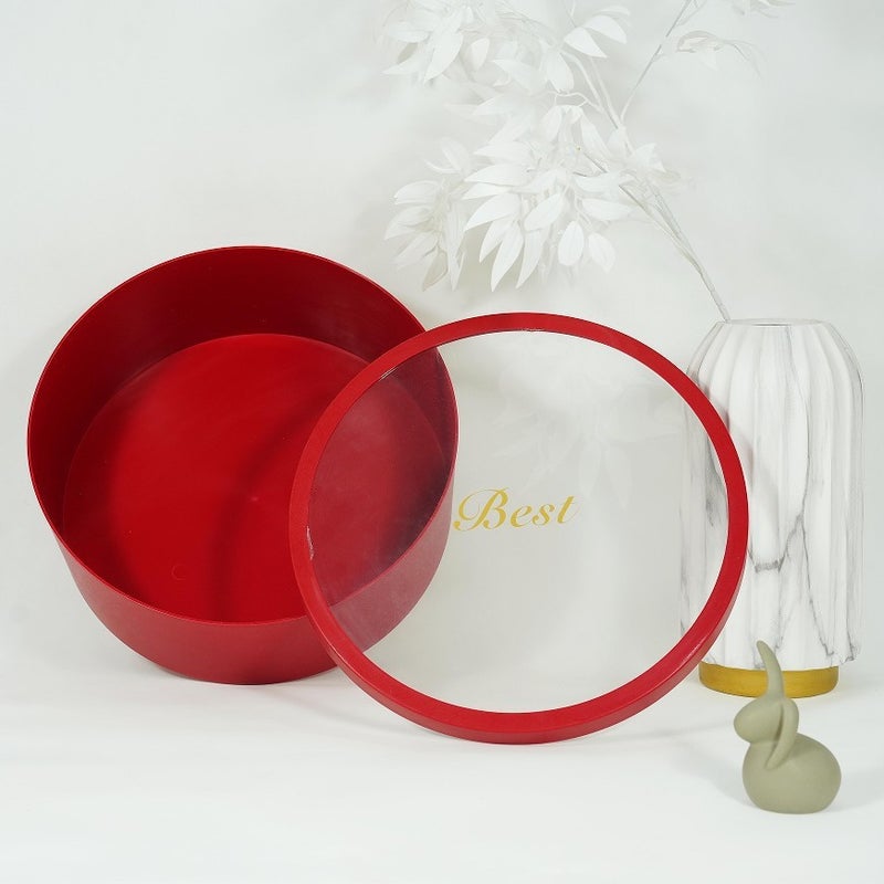 Christmas Sunshine Rose Moon Cake Packaging Box Round Fruit Flower Gift Box Floral Gift Snack Gift Box - Image 1